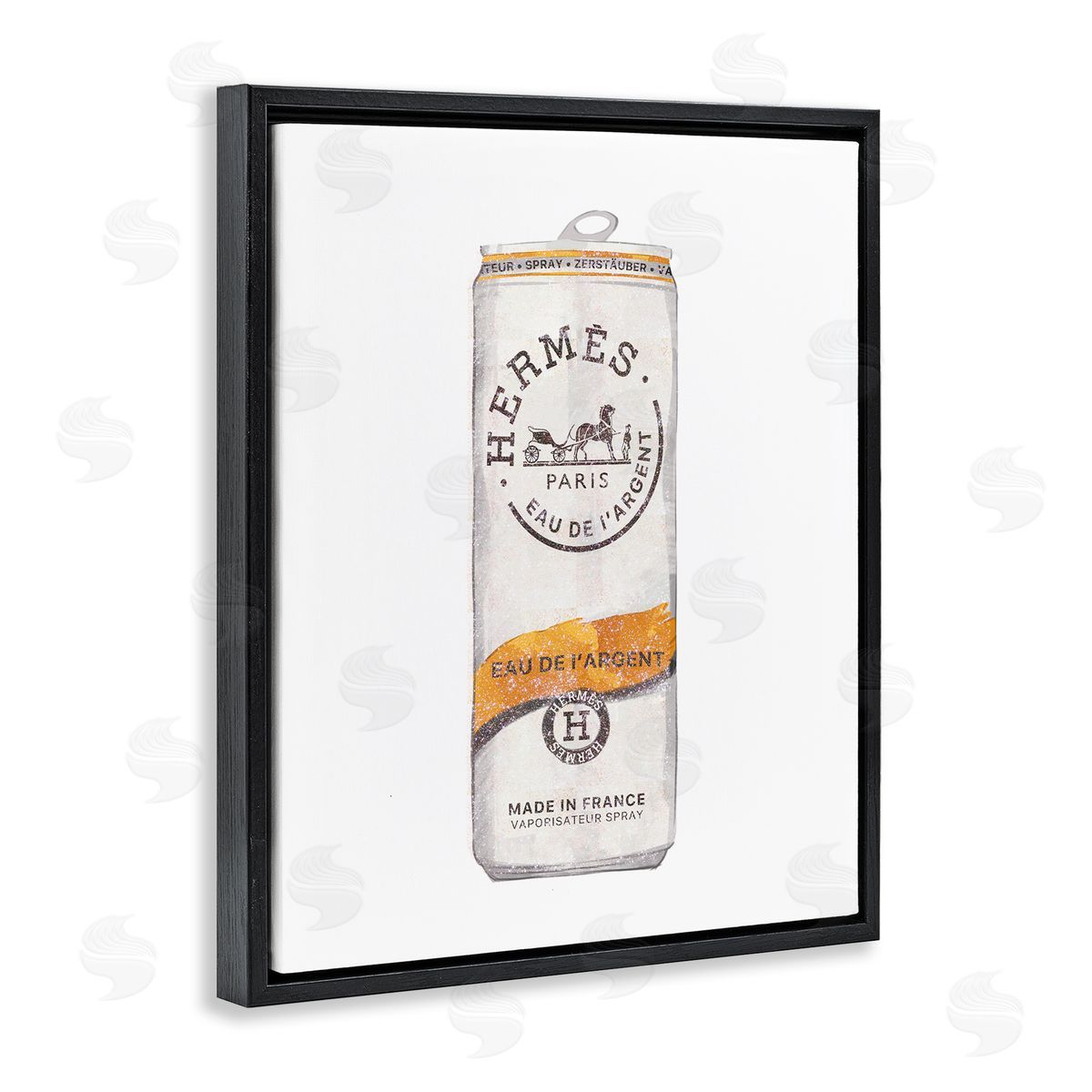 Ziwei Li Fashioner Glam Beverage Can Illustration Black Floating Frame Canvas Wall Art Print