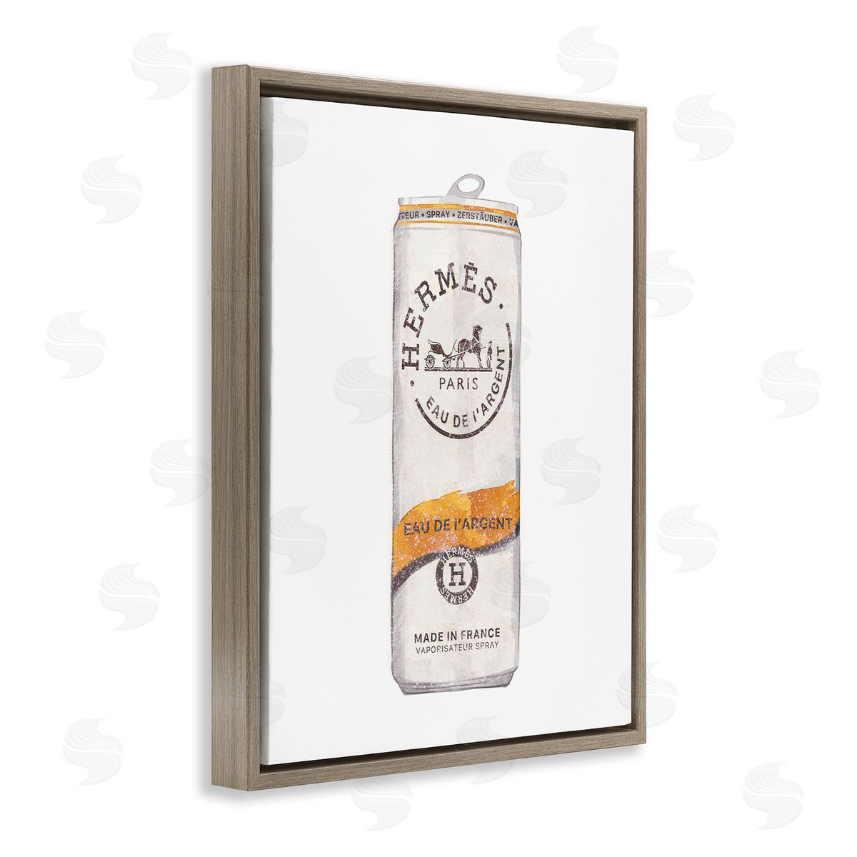 Ziwei Li Fashioner Glam Beverage Can Illustration Brown Floating Frame Canvas Wall Art Print
