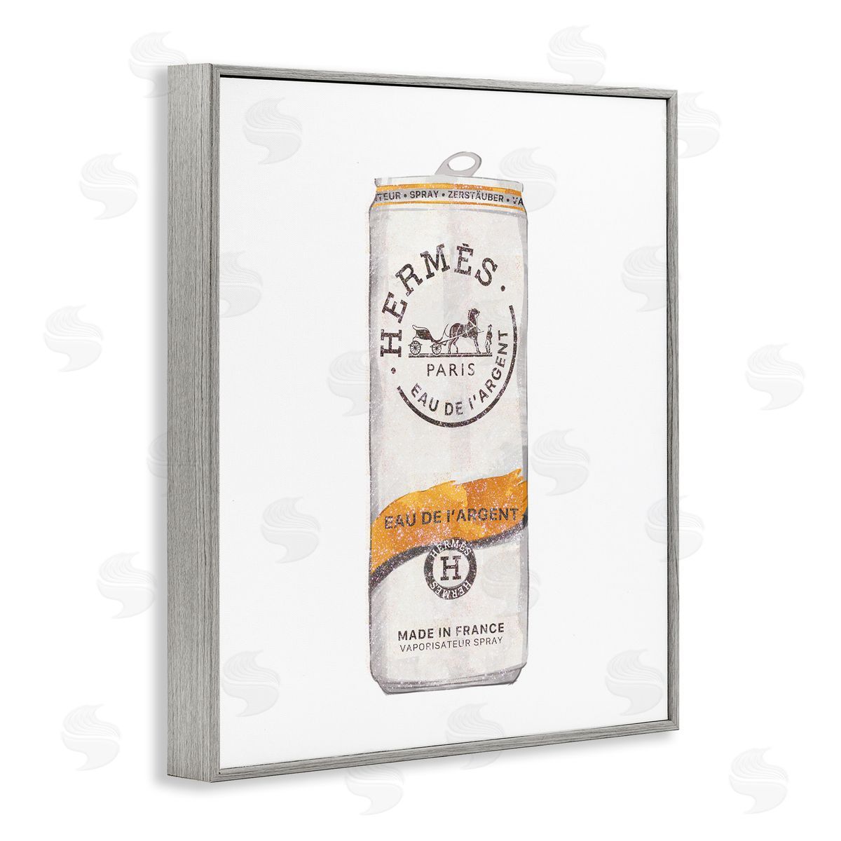 Ziwei Li Fashioner Glam Beverage Can Illustration Gray Framed Giclee Wall Art Print