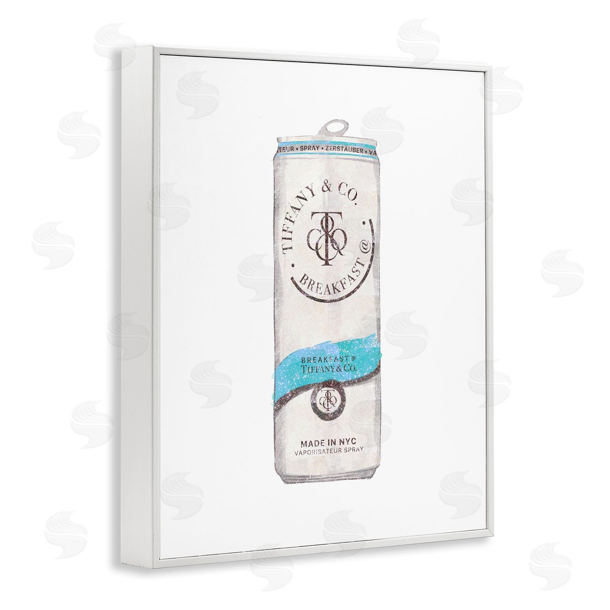 Ziwei Li Blueer Fashion Emblem Beverage Can Illustration White Framed Giclee Wall Art Print