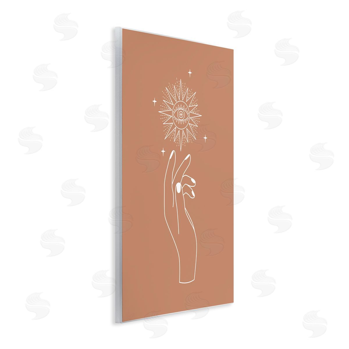 JJ House LLC Ochre Hand Reaching Solar Stars Astral  Wall Plaque Art Print