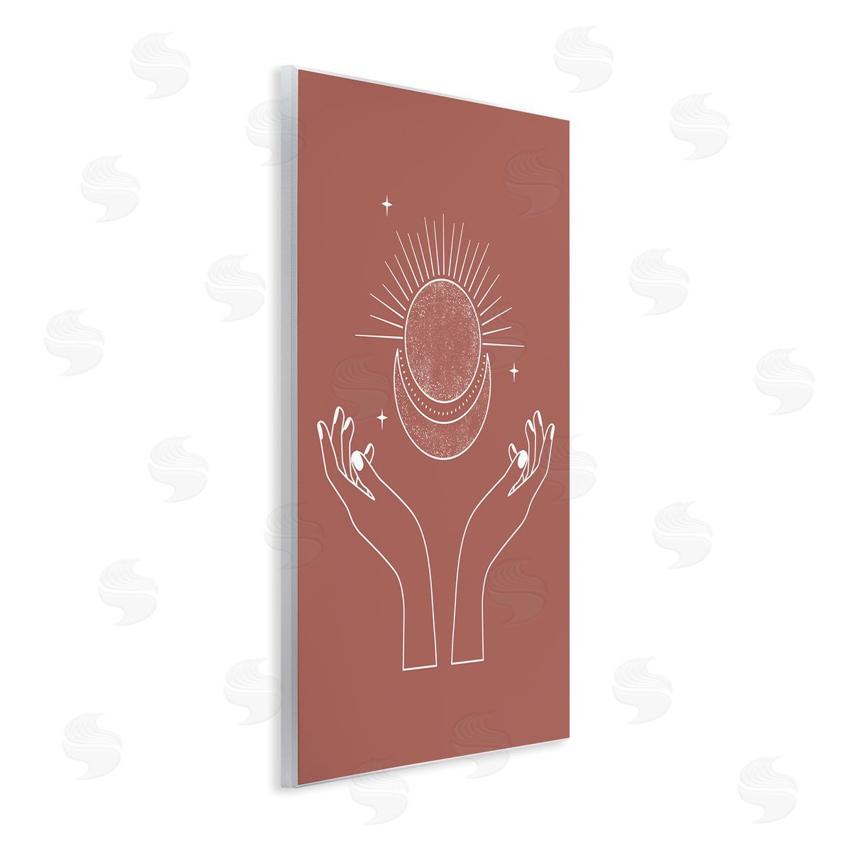 JJ House LLC Lunar Solar Hands Reaching Stars Astral Wall Plaque Art Print