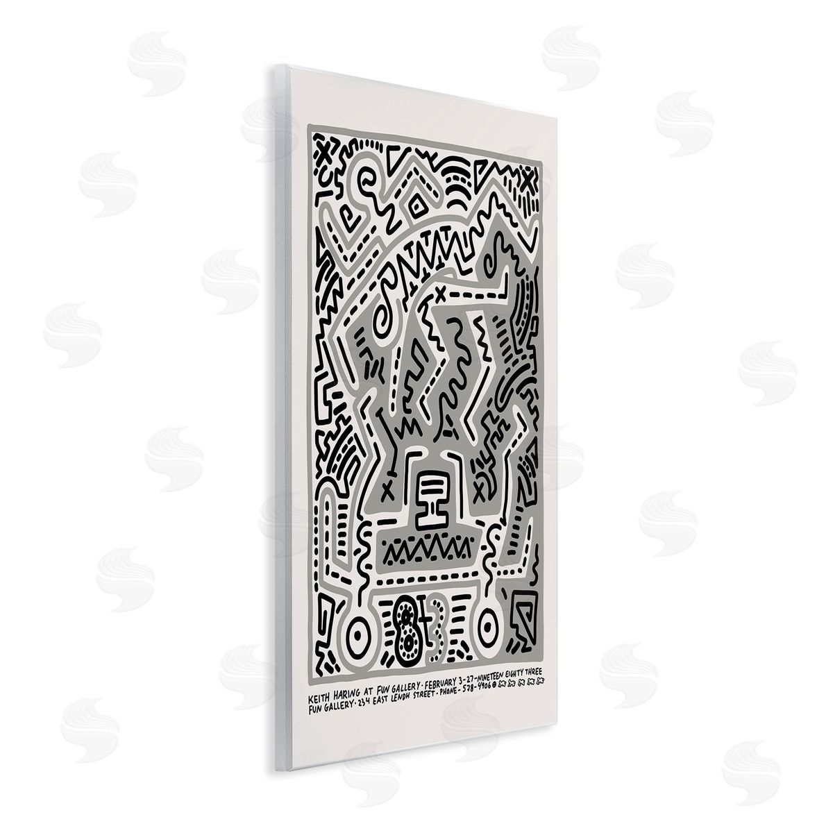 Ros Ruseva Keith Haring Monochrome Pop Squiggle Text  Wall Plaque Art Print