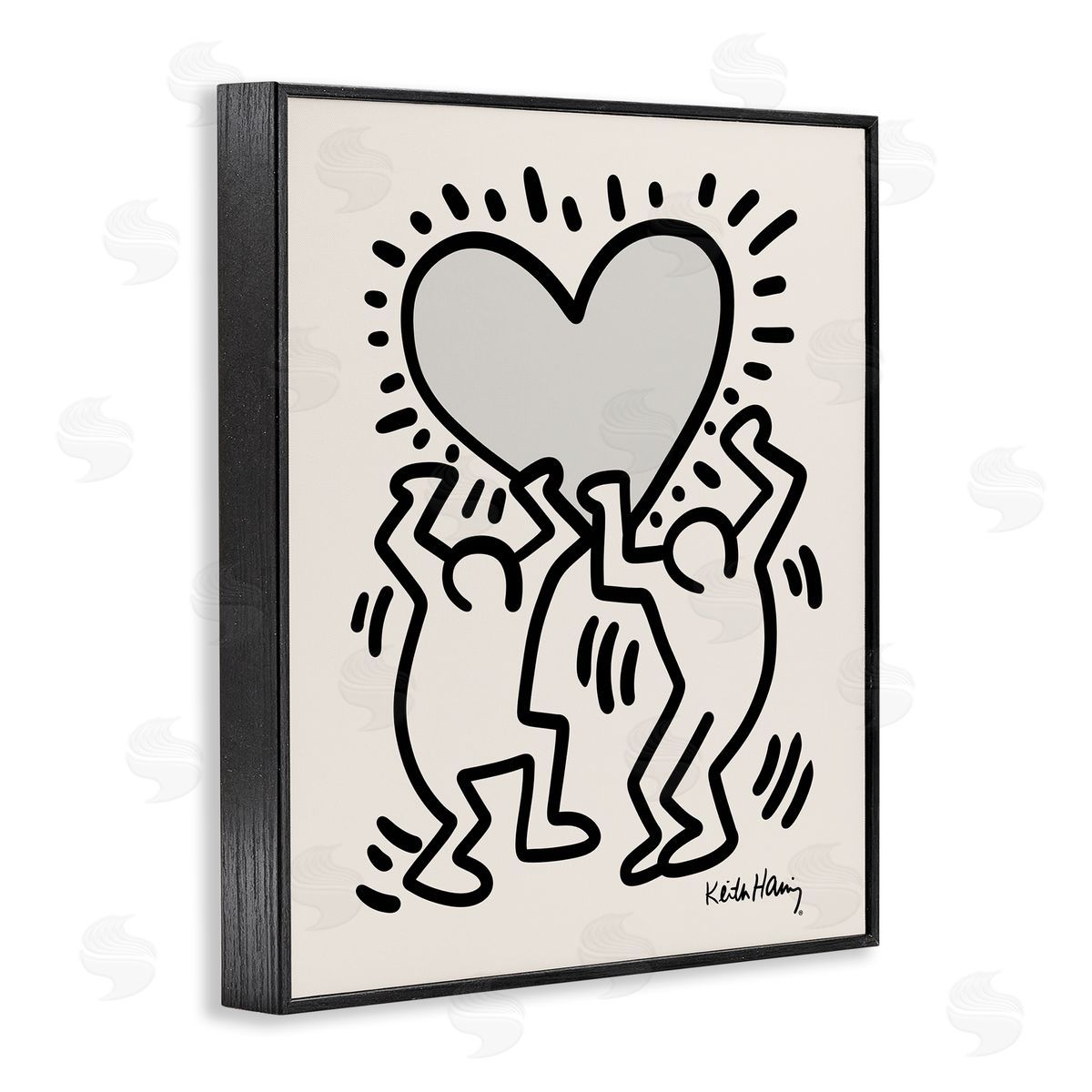 Ros Ruseva Two People Holding Heart Outline Pop  Black Framed Giclee Wall Art Print