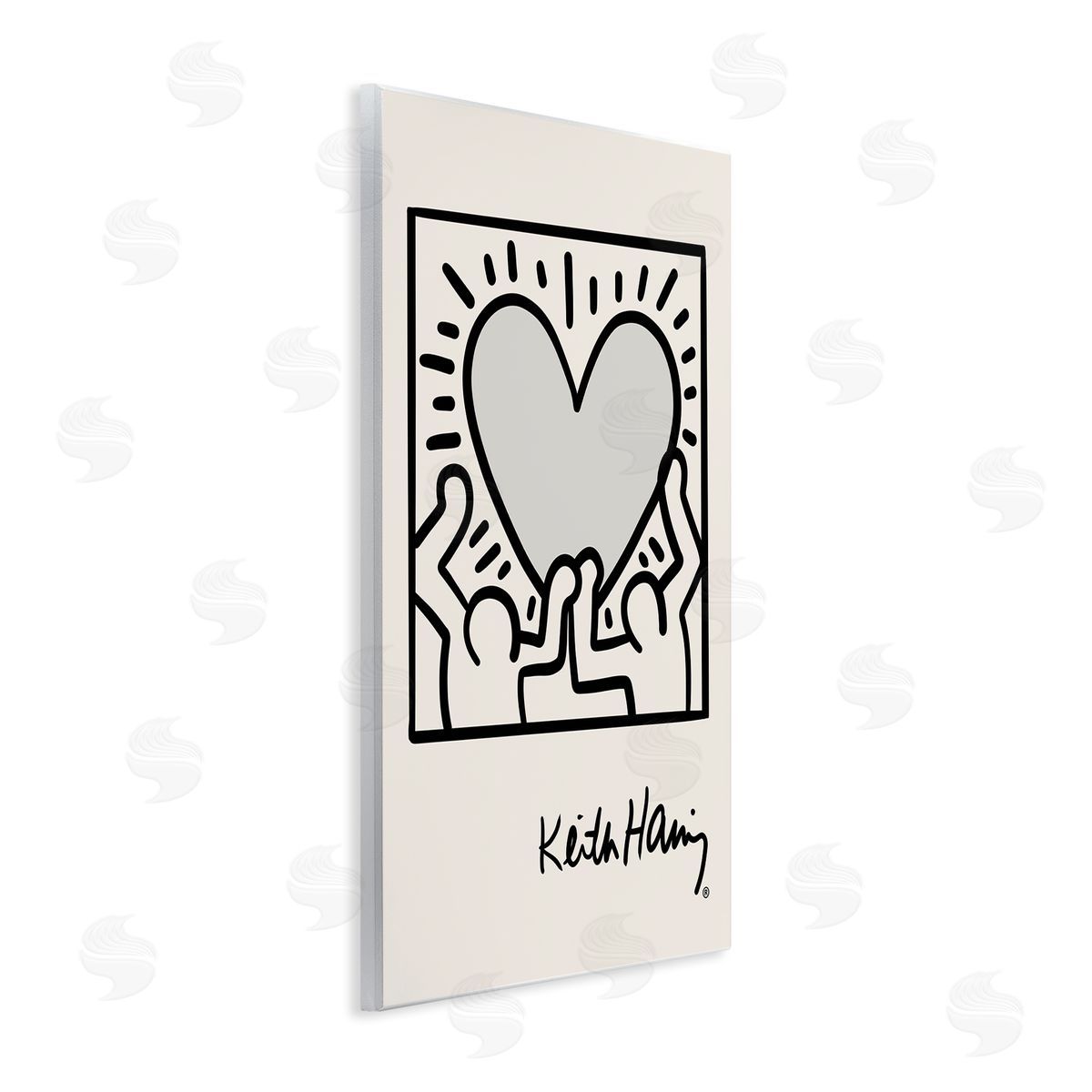 Classic Heart Symbol Keith Haring Wood Plaque Wall Art, Home Decor by Ros Ruseva