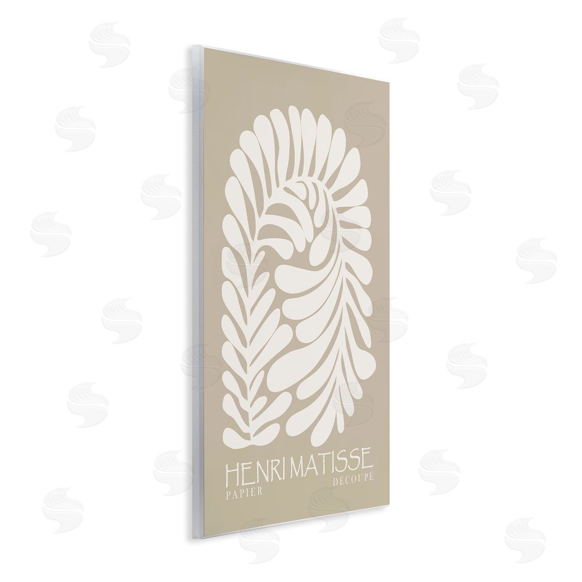 Ros Ruseva Neutral Tones Botanical Leaf Pattern Matisse Text Wall Plaque Art Print