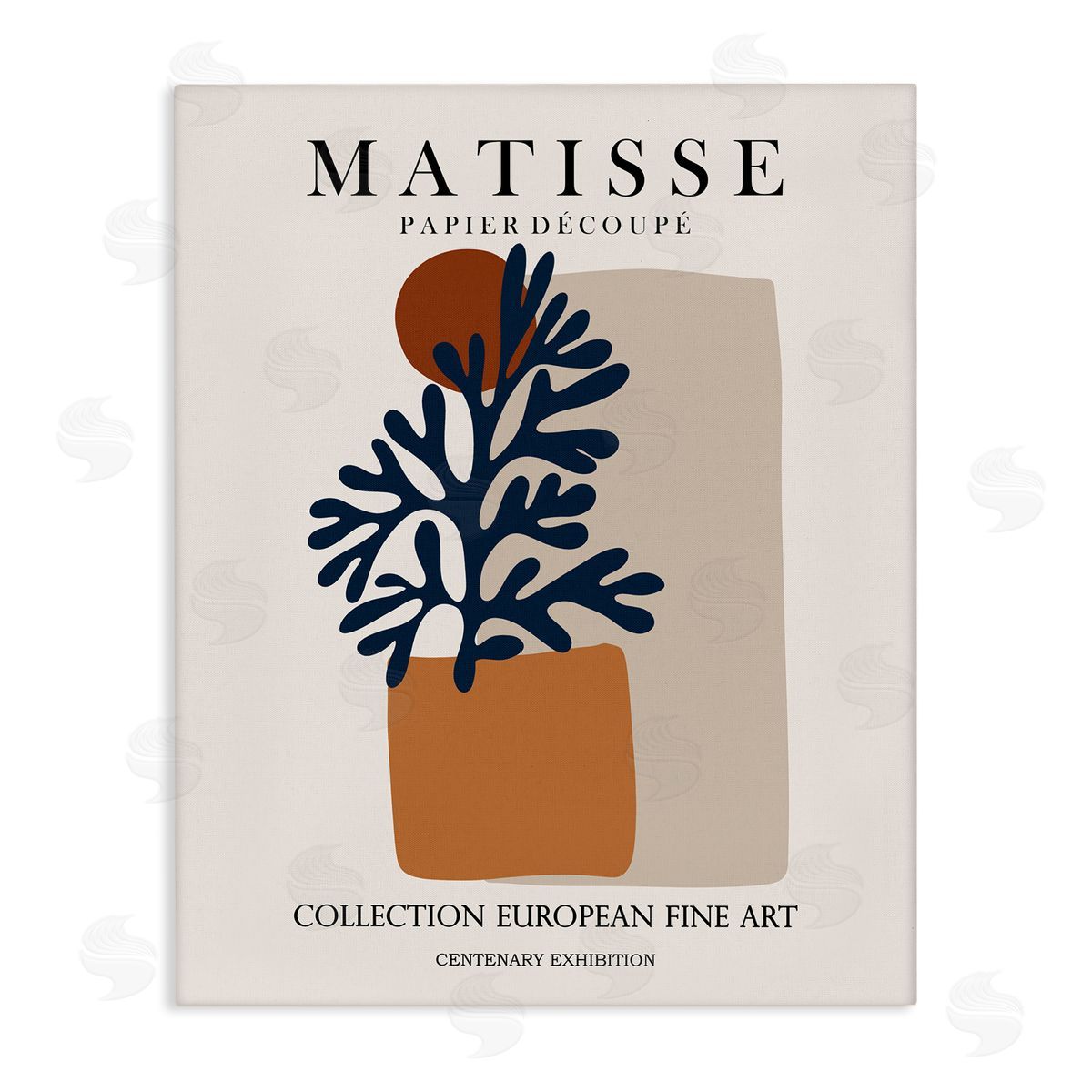 Ros Ruseva Contemporary Botanical Leaves Geometric Shapes Pattern Exhibition Stretched Canvas Wall Art Print