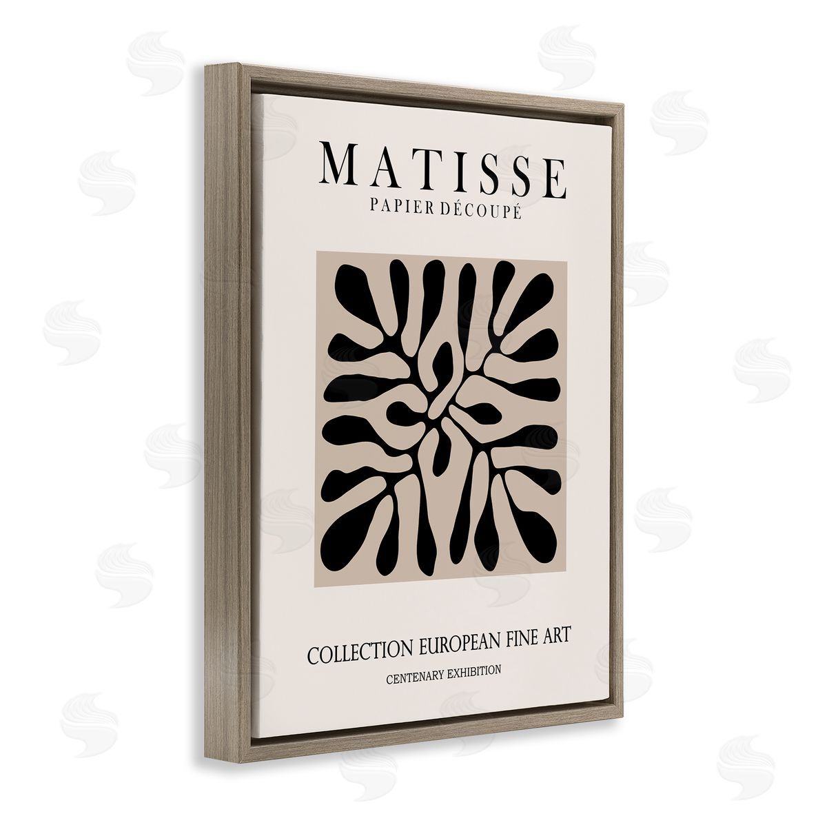 Ros Ruseva Matisse Leaves Foliage Abstract Silhouette Exhibition Brown Floating Frame Canvas Wall Art Print