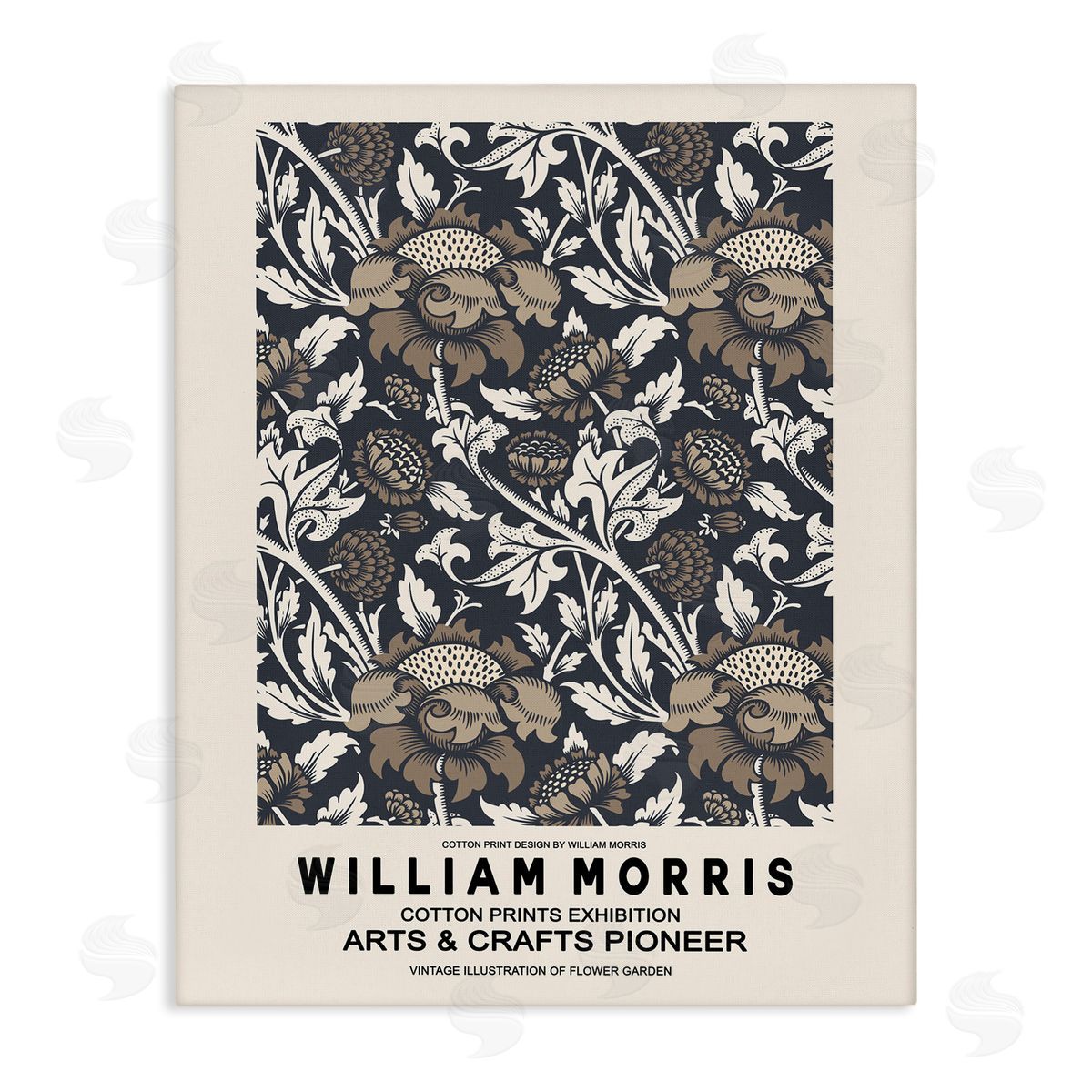 Ros Ruseva Neutral Tones Detailed Brown Botanicals Flowers  Stretched Canvas Wall Art Print