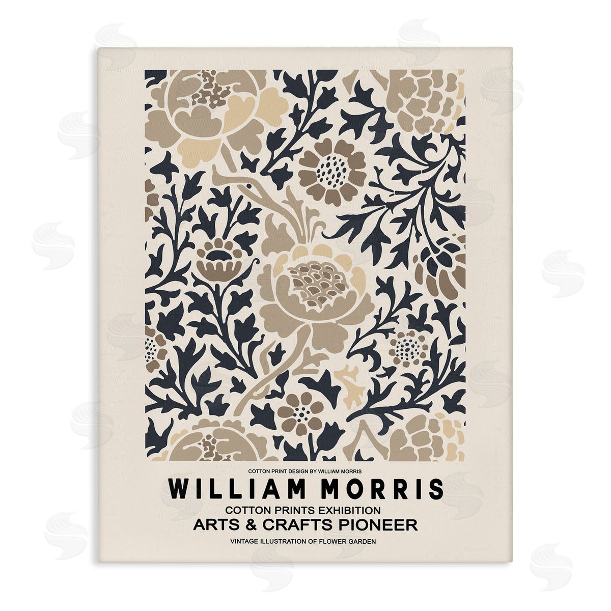 Ros Ruseva Flower Blossom Silhouettes Pattern Exhibition Flyer  Stretched Canvas Wall Art Print