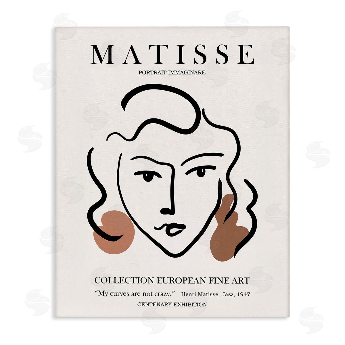 Ros Ruseva Curves Not Crazy Matisse Exhibition Woman Face Lines  Stretched Canvas Wall Art Print
