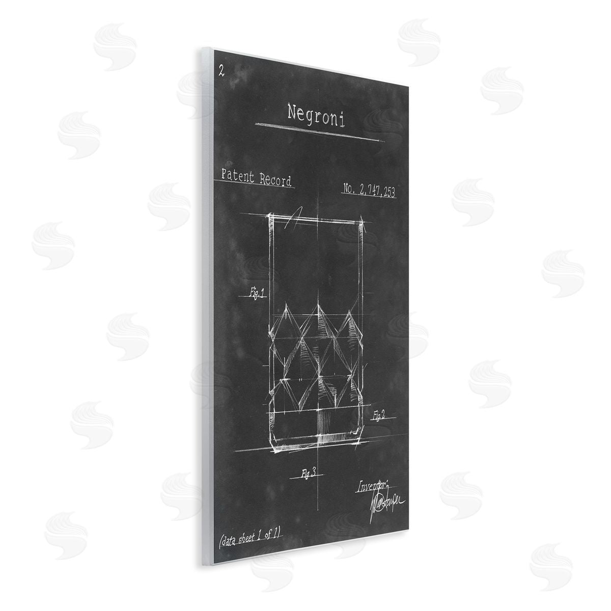 Ethan Harper Negroni Liquor Cocktail Glass Lines Diagram Blueprint Wall Plaque Art Print