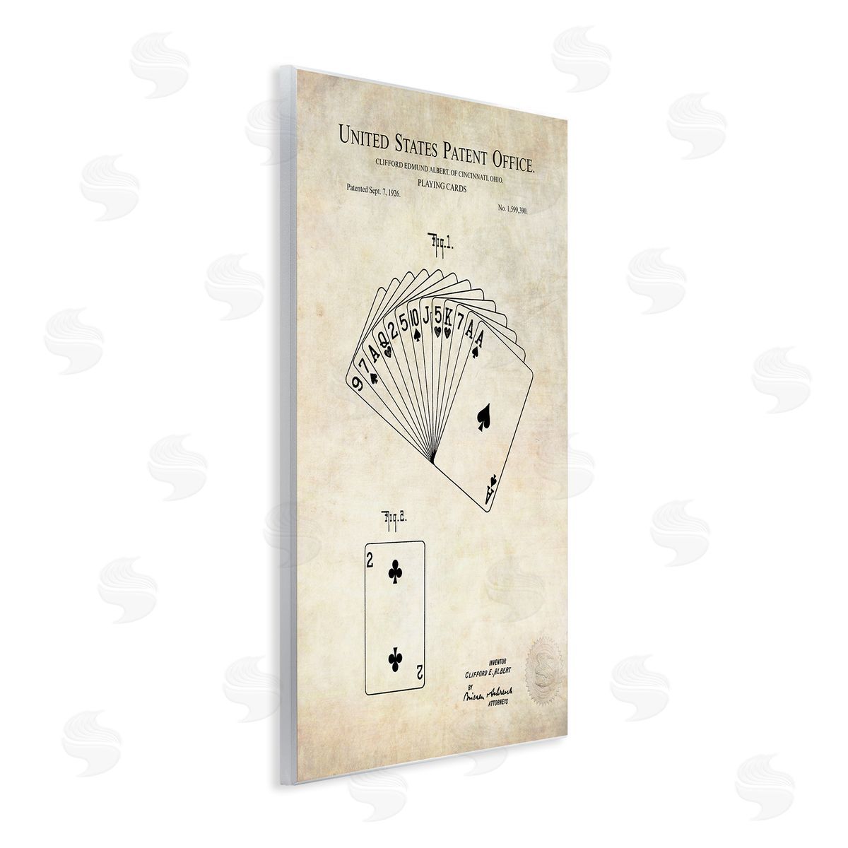 Karl Hronek Vintage Playing Cards Patent Diagram Blueprint Text Wall Plaque Art Print