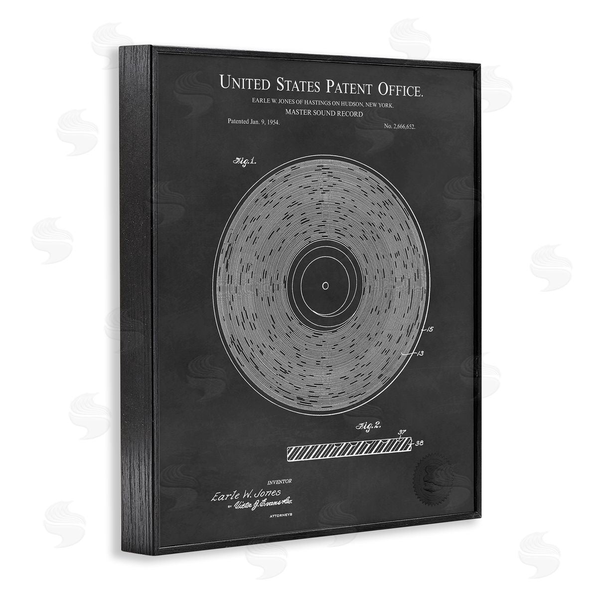 Karl Hronek Master Sound Record Music Diagram Detailed Black Framed Giclee Wall Art Print