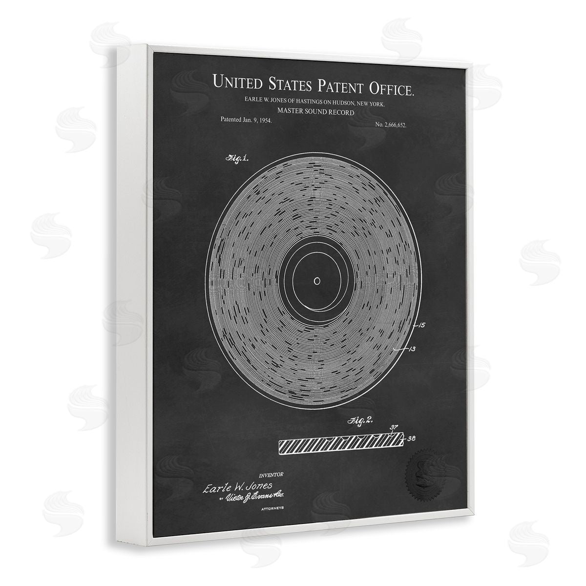 Karl Hronek Master Sound Record Music Diagram Detailed White Framed Giclee Wall Art Print