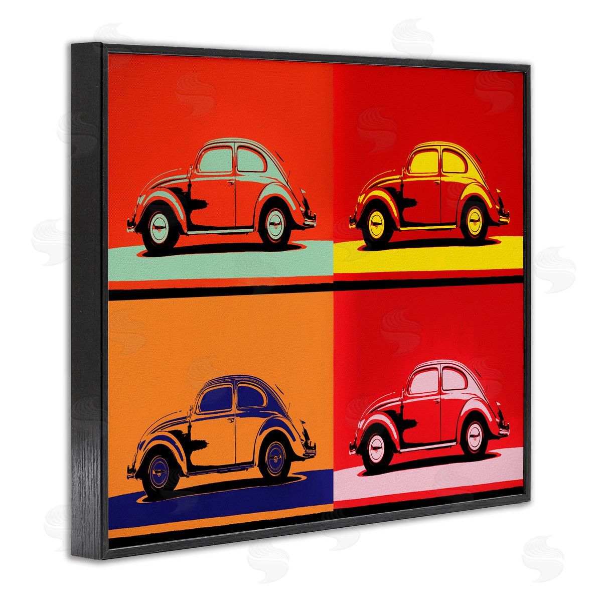 Daniel Sproul Pop Vintage Car Automobile Red Bold  Black Framed Giclee Wall Art Print