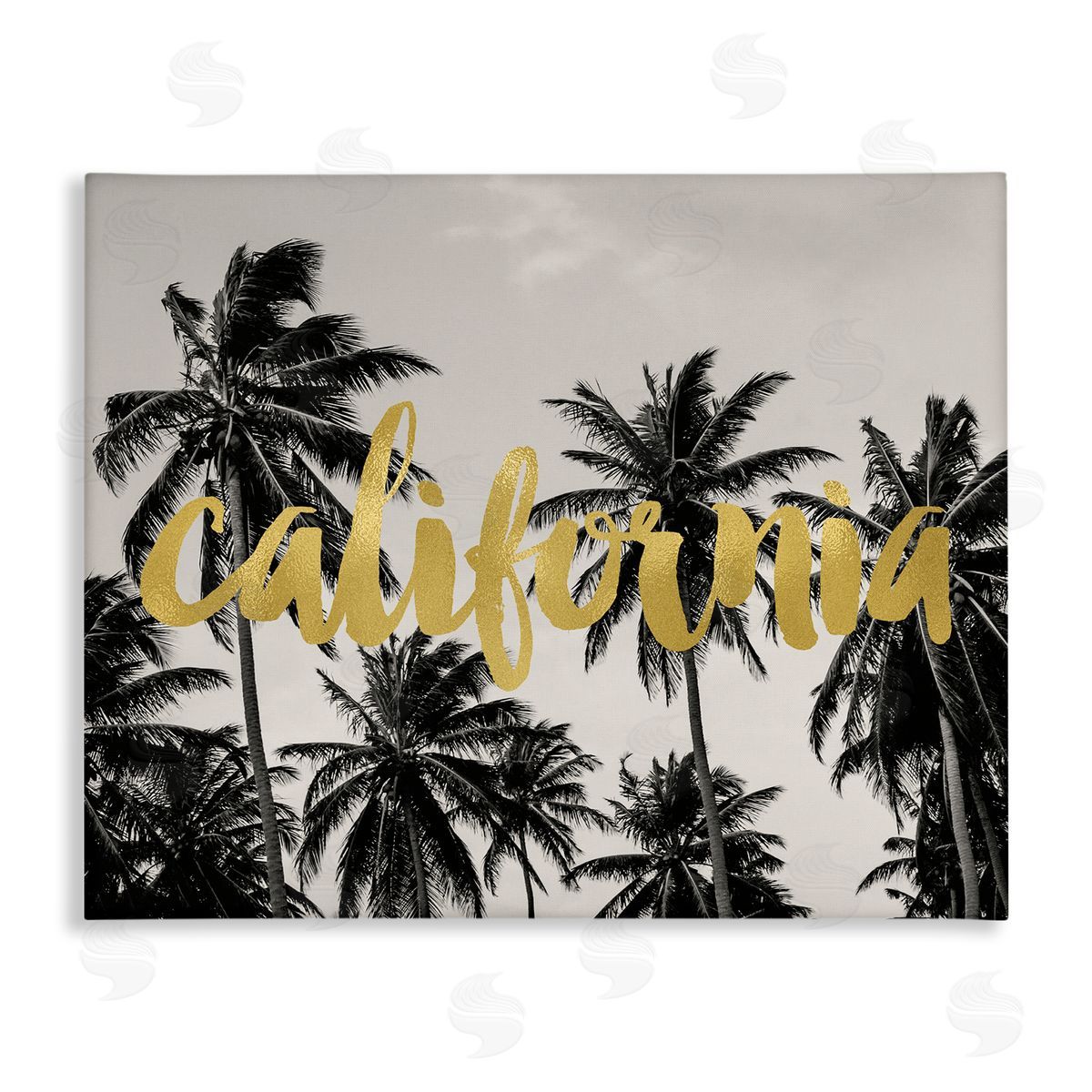 Amy Brinkman California Glam Typography Tropical Tree Foliage  Stretched Canvas Wall Art Print