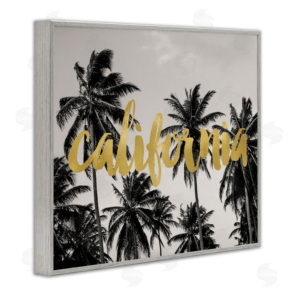 Amy Brinkman California Glam Typography Tropical Tree Foliage  Gray Framed Giclee Wall Art Print