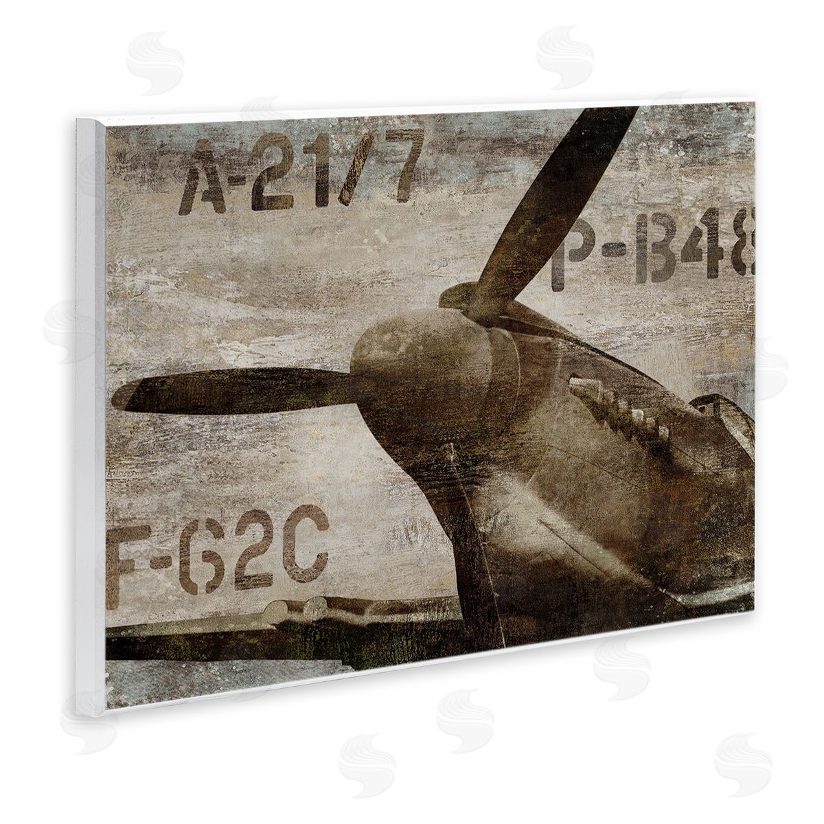 Dylan Matthews Vintage Airplane Propeller Aircraft Sepia Monochrome  Wall Plaque Art Print