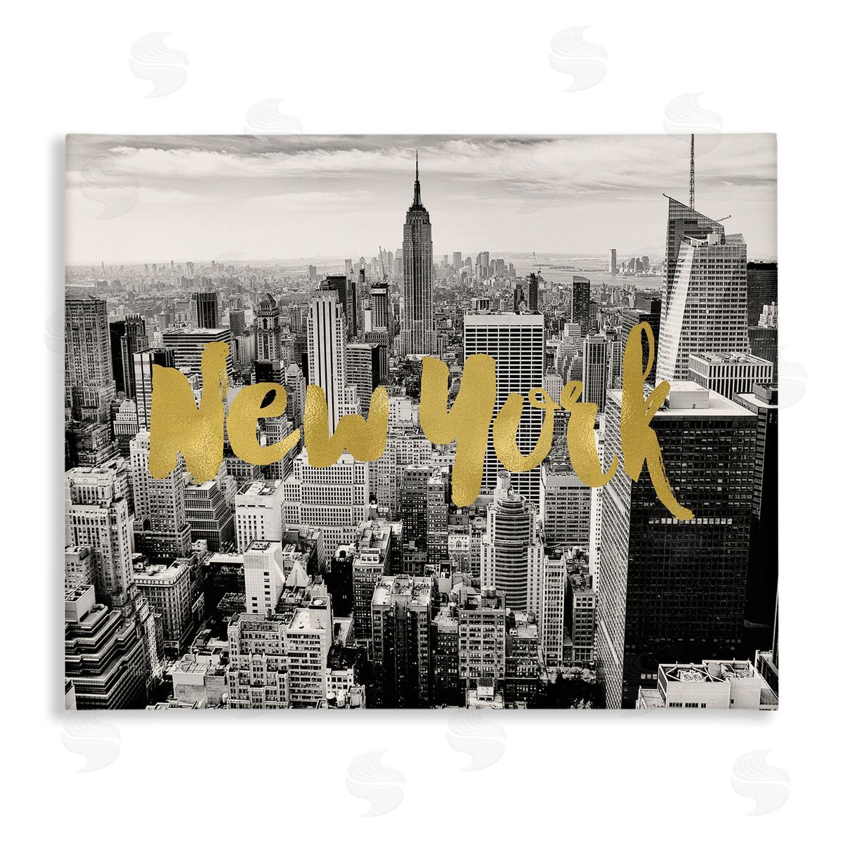 Amy Brinkman Urban New York City Skyline Glam Detail Typography  Stretched Canvas Wall Art Print