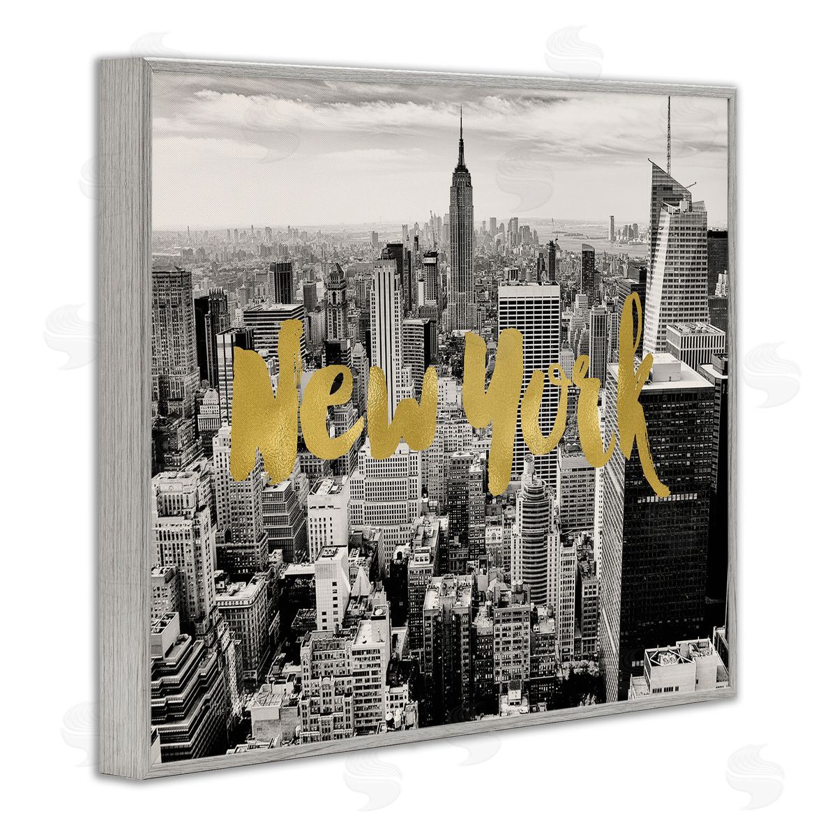 Amy Brinkman Urban New York City Skyline Glam Detail Typography  Gray Framed Giclee Wall Art Print