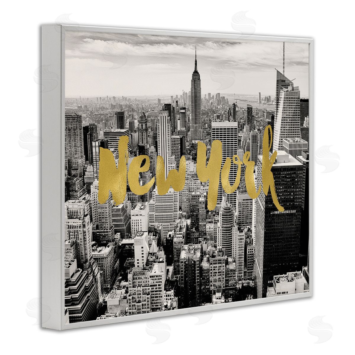 Amy Brinkman Urban New York City Skyline Glam Detail Typography  White Framed Giclee Wall Art Print