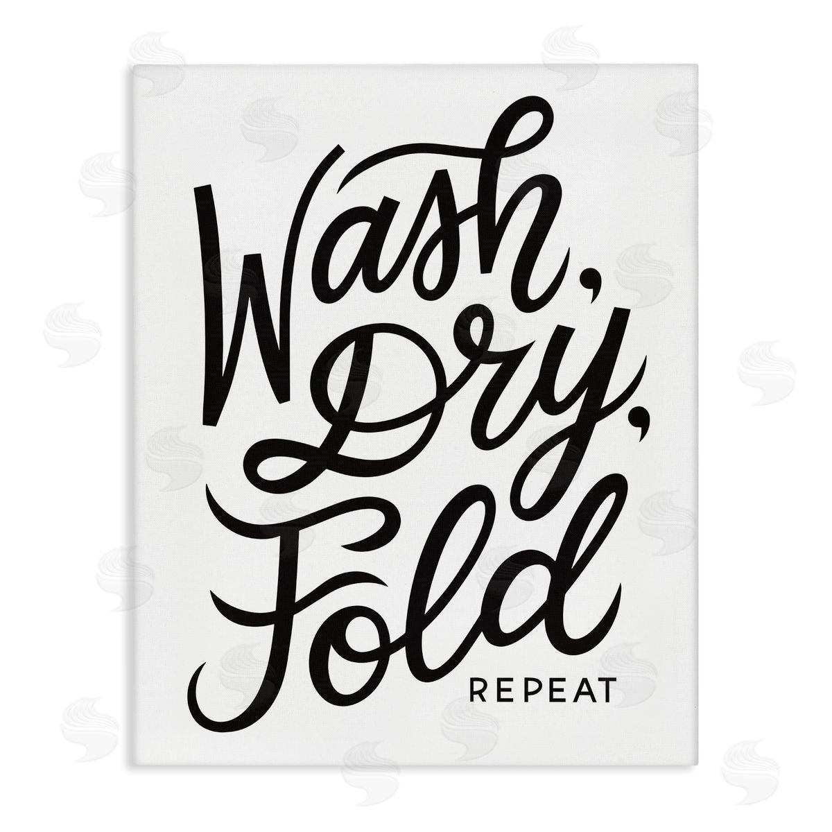 Jalynn Heerdt Wash Dry Fold Text Laundry Typography Sign  Stretched Canvas Wall Art Print