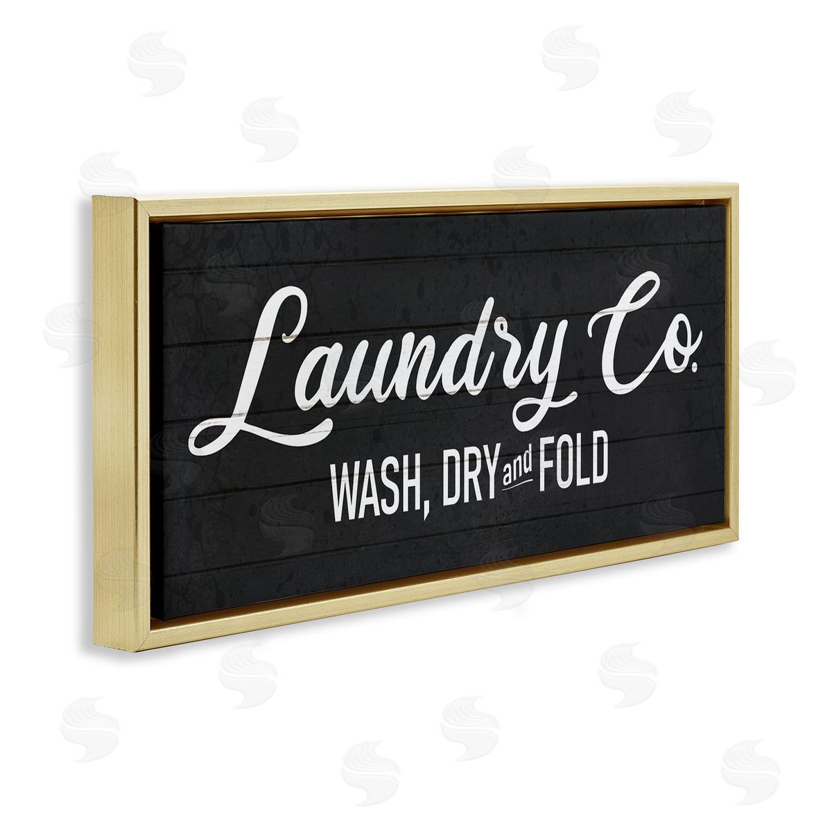 Rustic Laundry Co Sign Gold Floating Frame Canvas Wall Art, Home Decor by Kim Allen