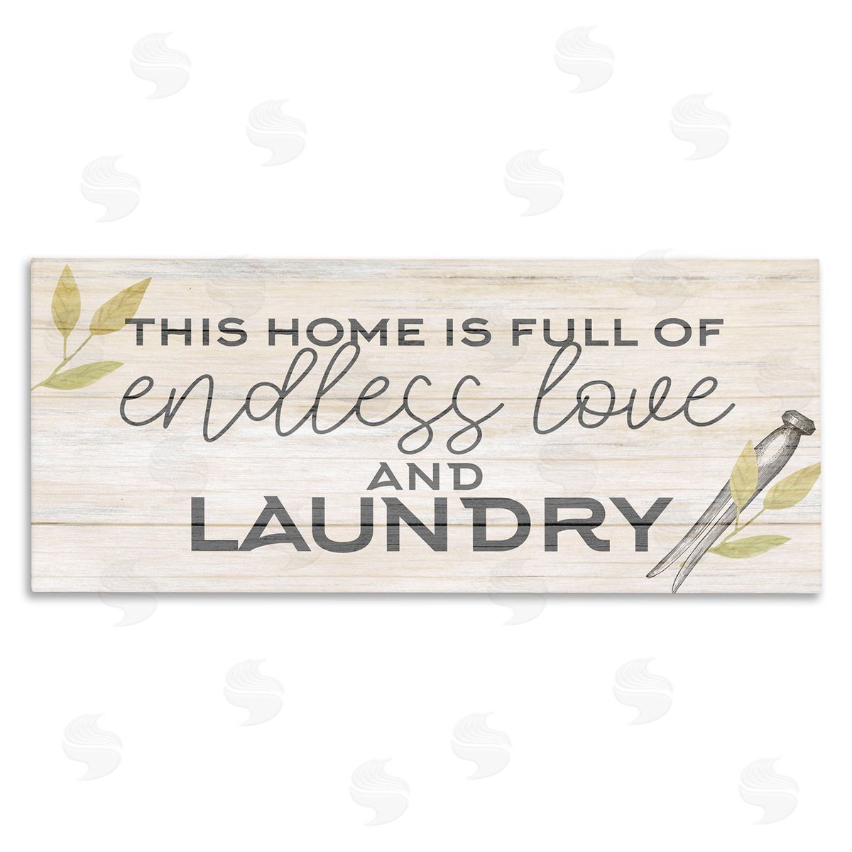 Kim Allen Rustic Home Laundry Clothespin Sign Botanical Motif 