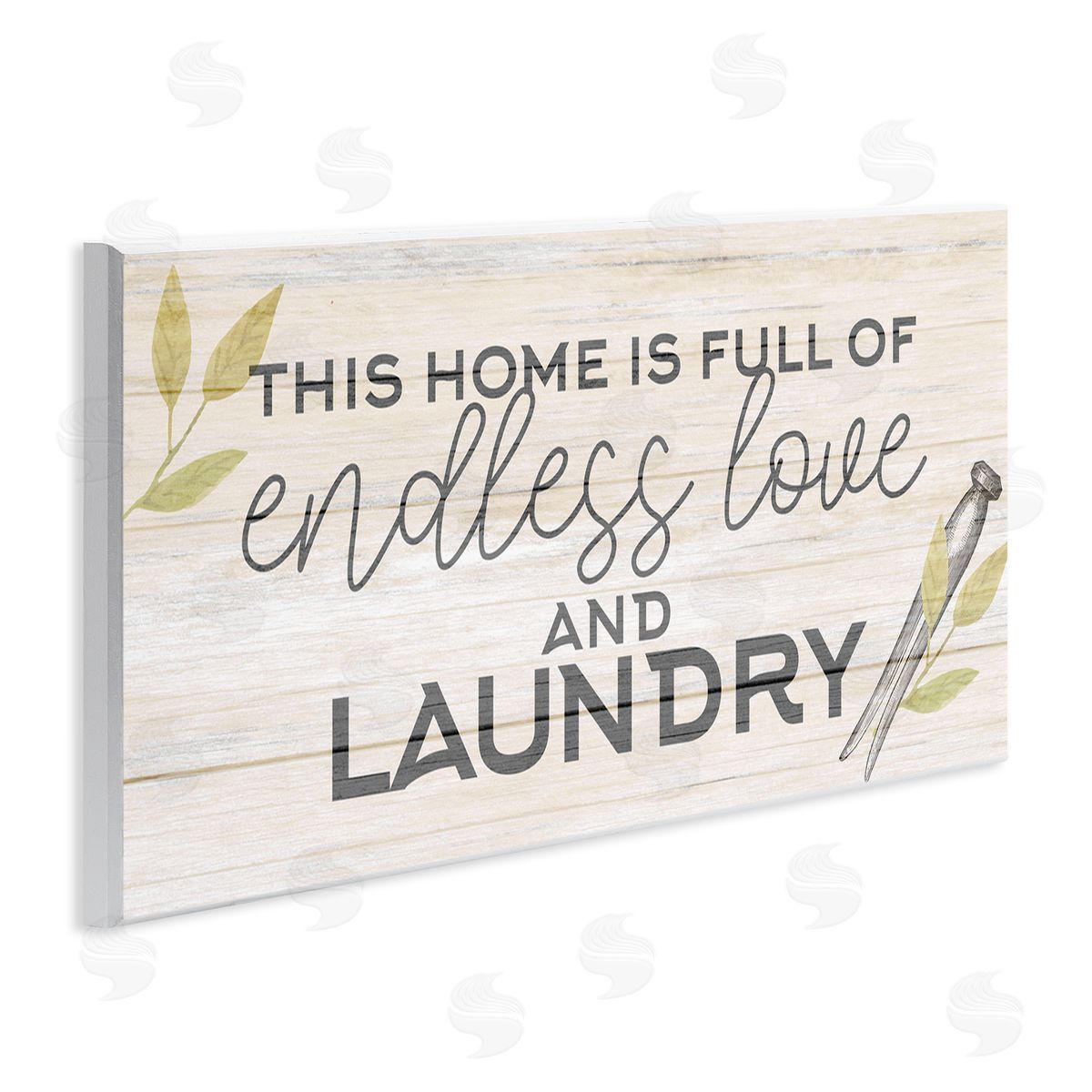 Kim Allen Rustic Home Laundry Clothespin Sign Botanical Motif 