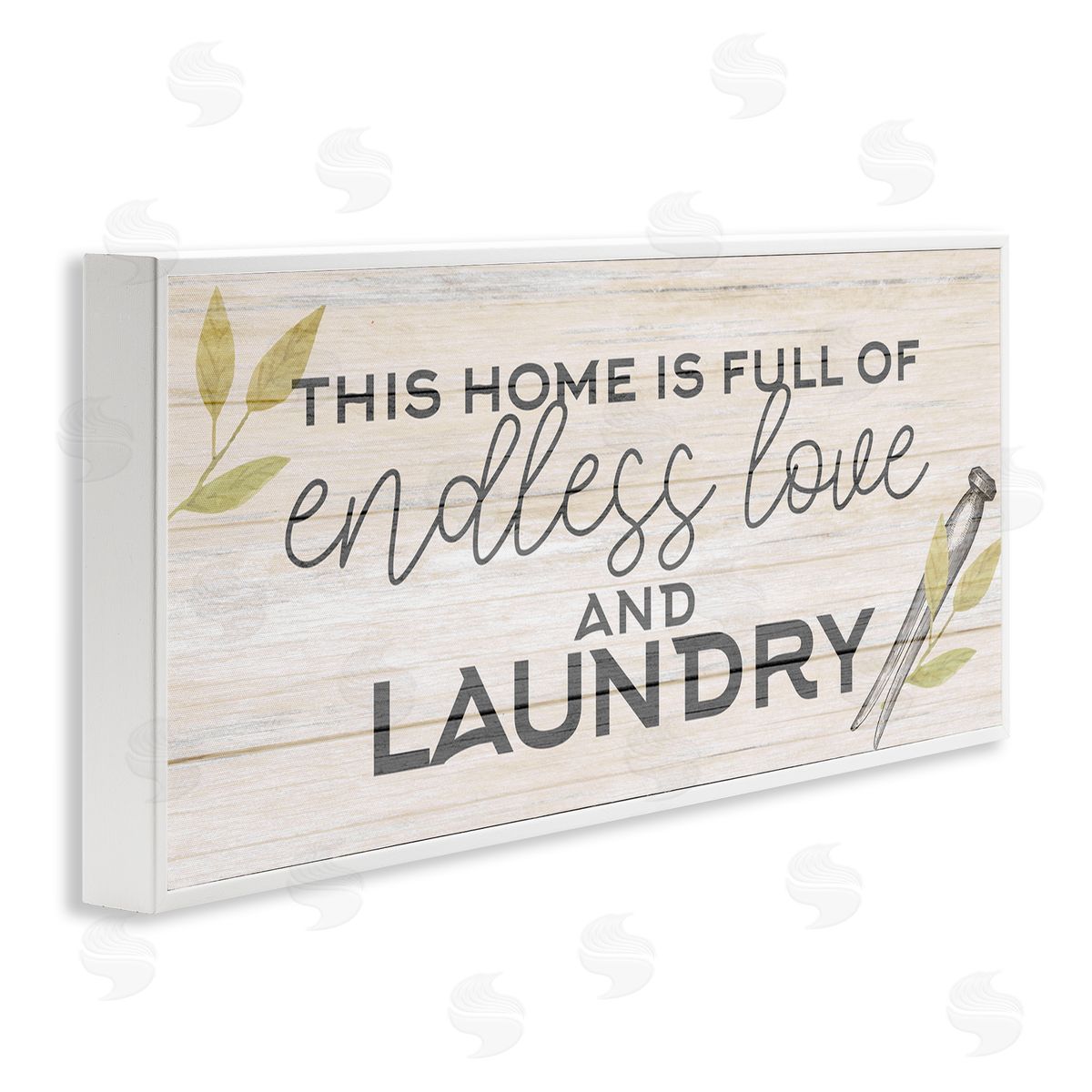 Kim Allen Rustic Home Laundry Clothespin Sign Botanical Motif 