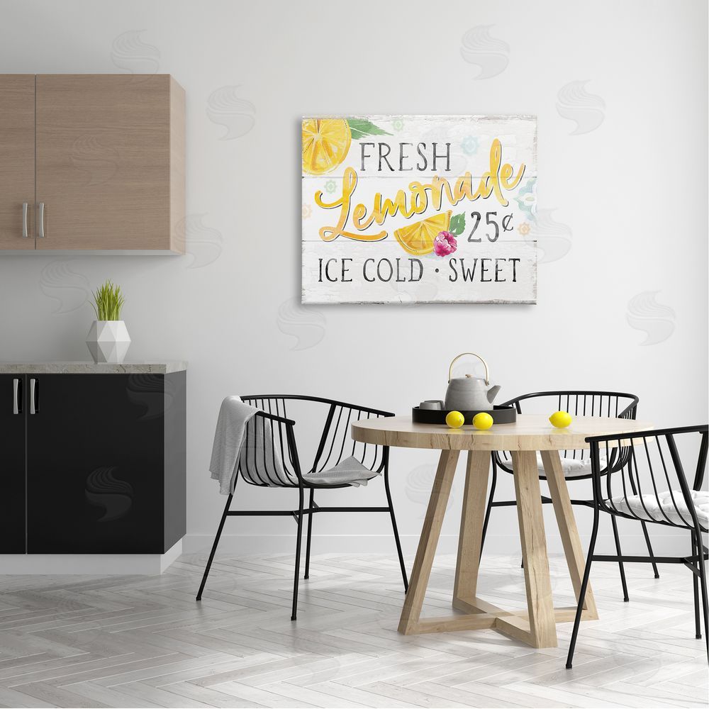 Courtney Morgenstern Fresh Lemonade Rustic Country Citrus Fruit Sign  Canvas Wall Art Print in Room