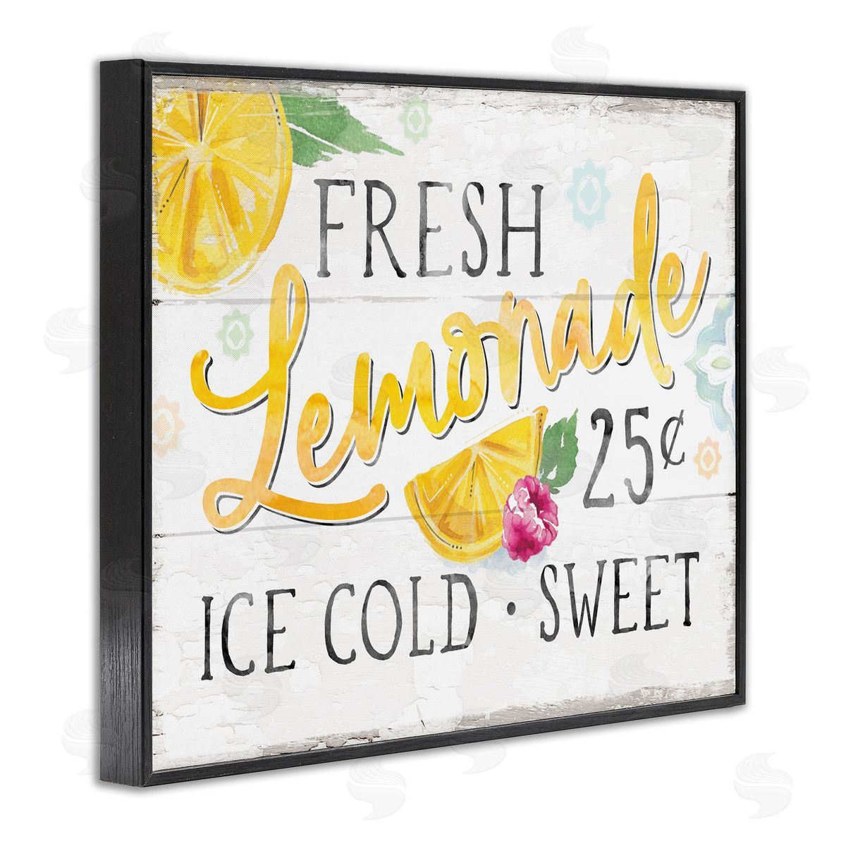 Courtney Morgenstern Fresh Lemonade Rustic Country Citrus Fruit Sign  Black Framed Giclee Wall Art Print