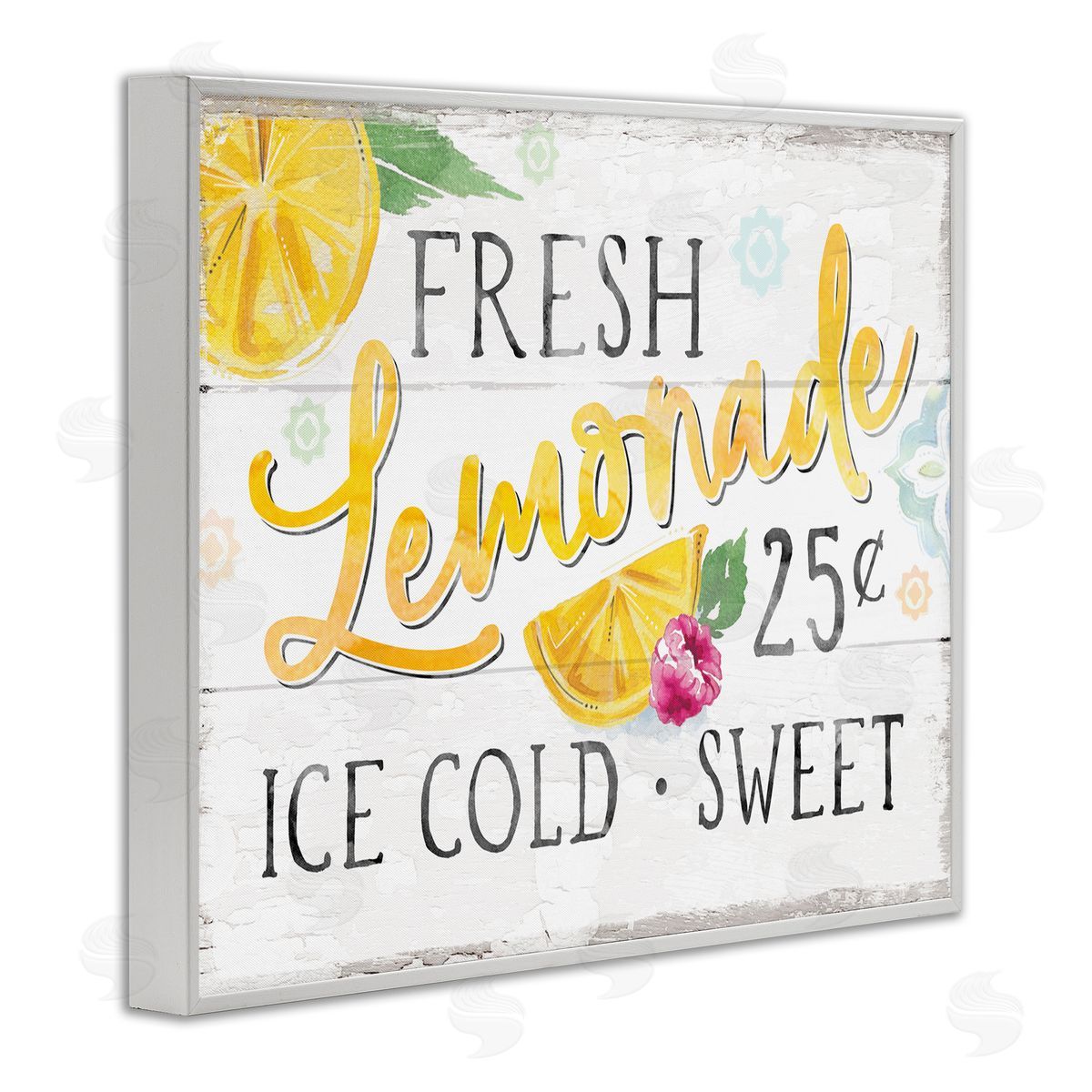 Courtney Morgenstern Fresh Lemonade Rustic Country Citrus Fruit Sign  White Framed Giclee Wall Art Print