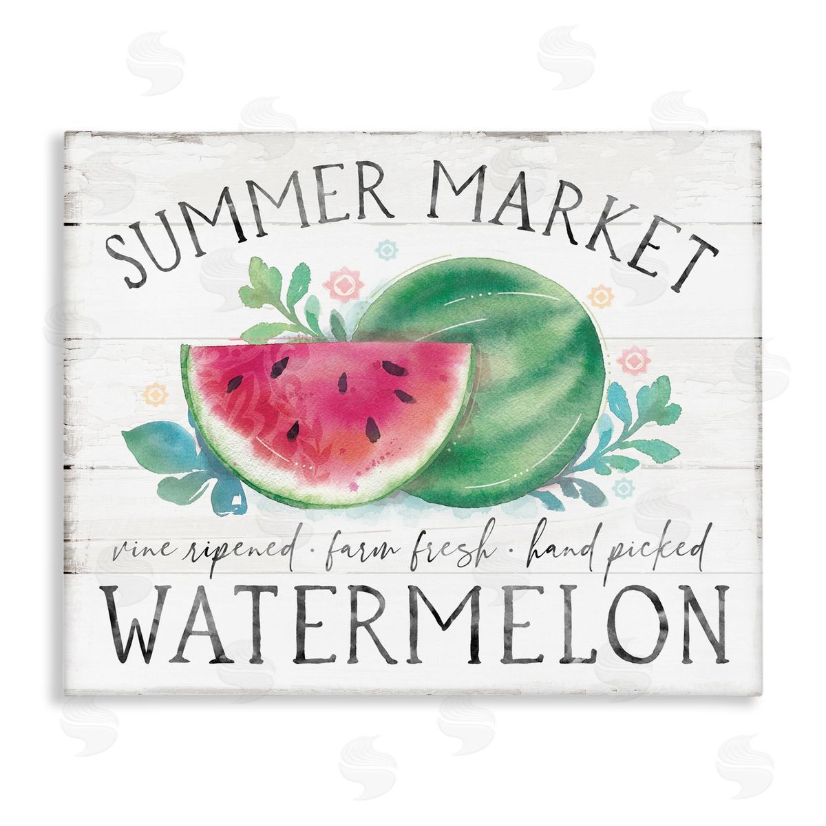 Courtney Morgenstern Summer Market Watermelon Farm Country Grain Pattern  Stretched Canvas Wall Art Print