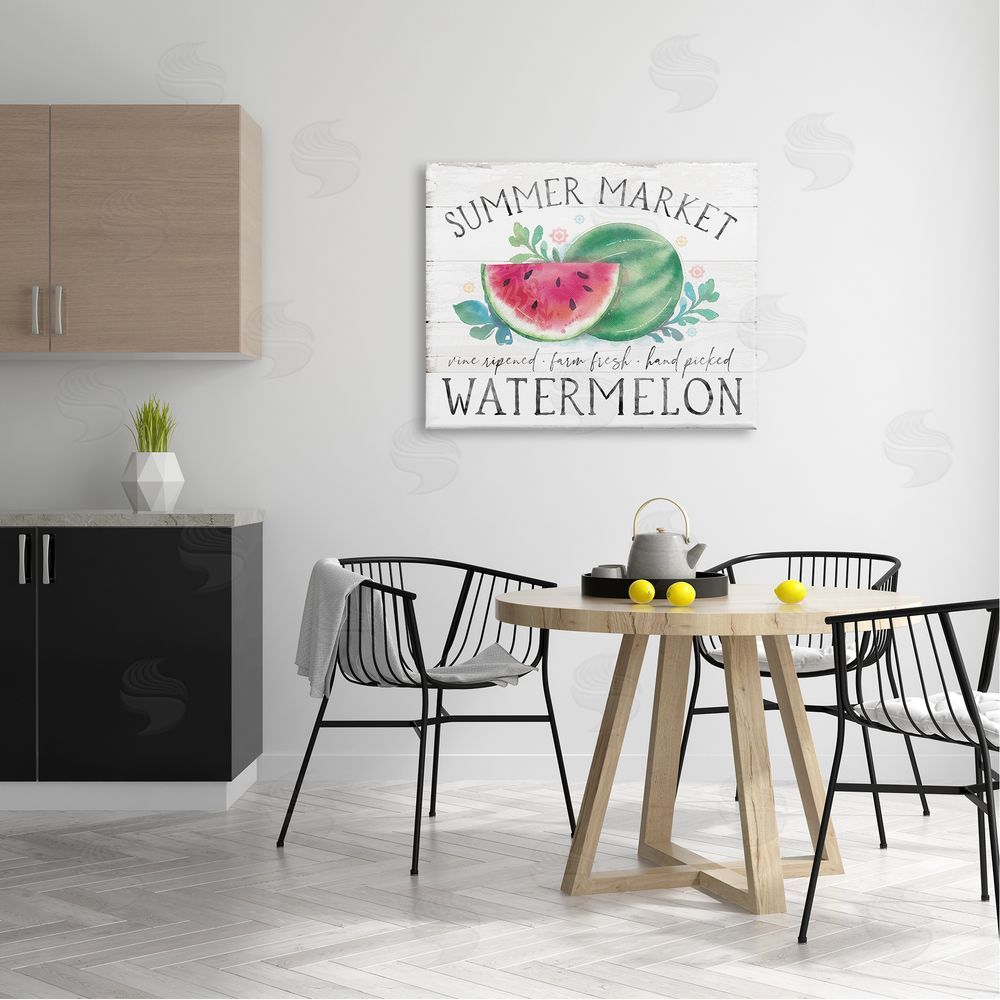 Courtney Morgenstern Summer Market Watermelon Farm Country Grain Pattern  Canvas Wall Art Print in Room