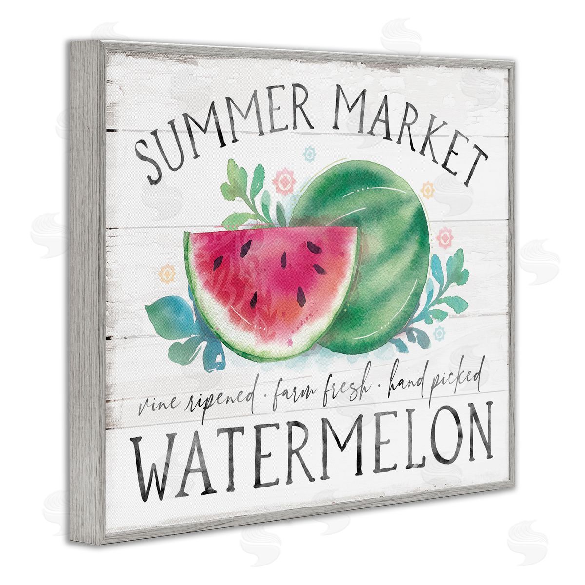 Courtney Morgenstern Summer Market Watermelon Farm Country Grain Pattern  Gray Framed Giclee Wall Art Print