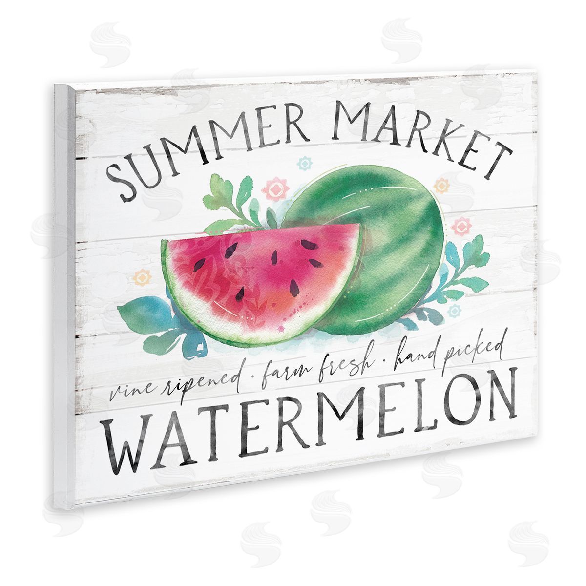 Courtney Morgenstern Summer Market Watermelon Farm Country Grain Pattern  Wall Plaque Art Print