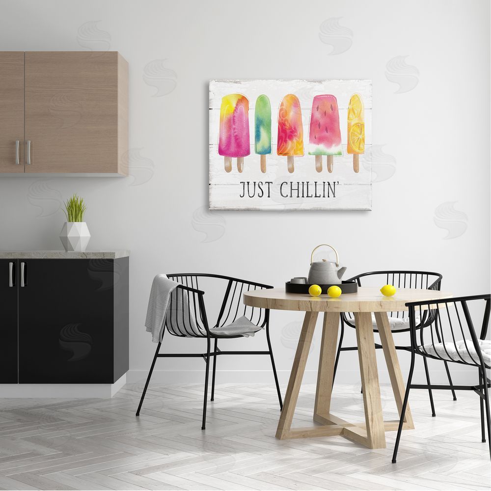 Courtney Morgenstern Just Chillin' Rustic Grain Pattern Summer Ice Pop  Canvas Wall Art Print in Room