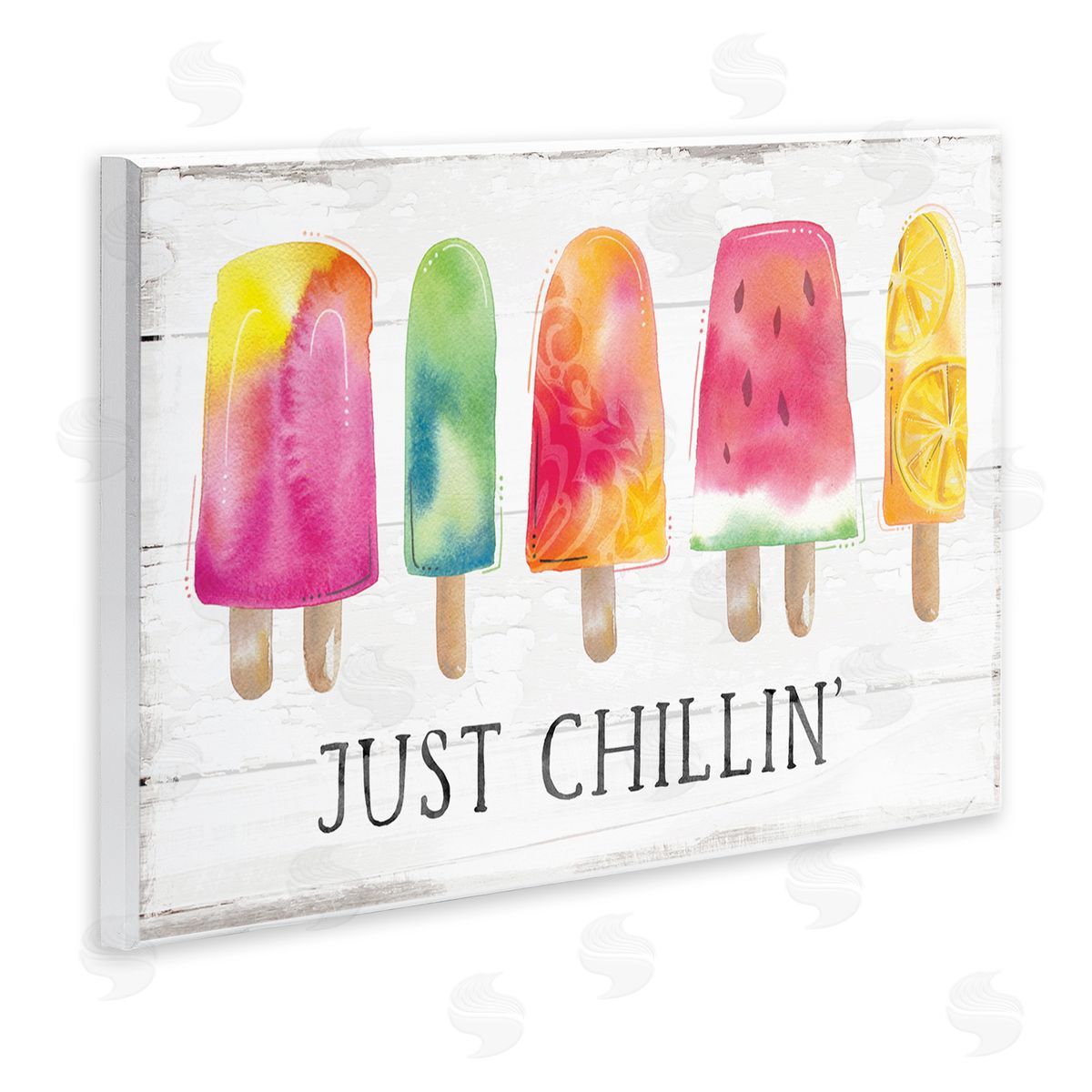 Courtney Morgenstern Just Chillin' Rustic Grain Pattern Summer Ice Pop  Wall Plaque Art Print