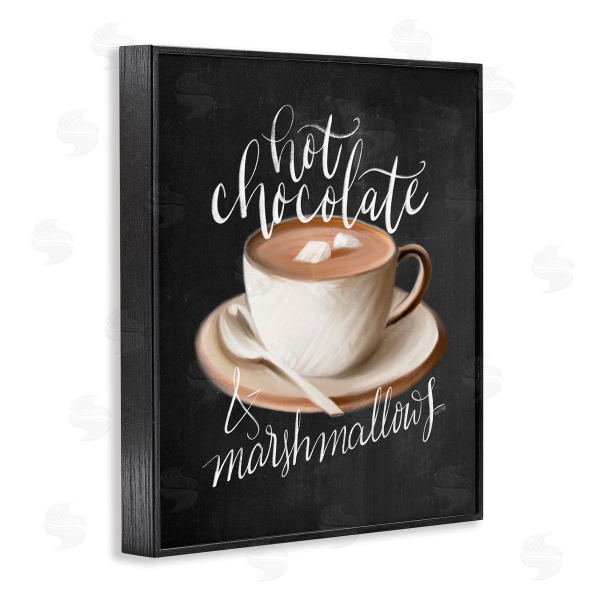 House Fenway Hot Chocolate Cozy Winter Beverage Calligraphy Cafe Sign  Black Framed Giclee Wall Art Print