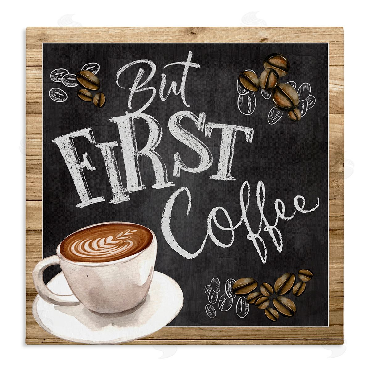 But First Coffee Chalkboard Canvas Wall Art, Home Decor by ND Art