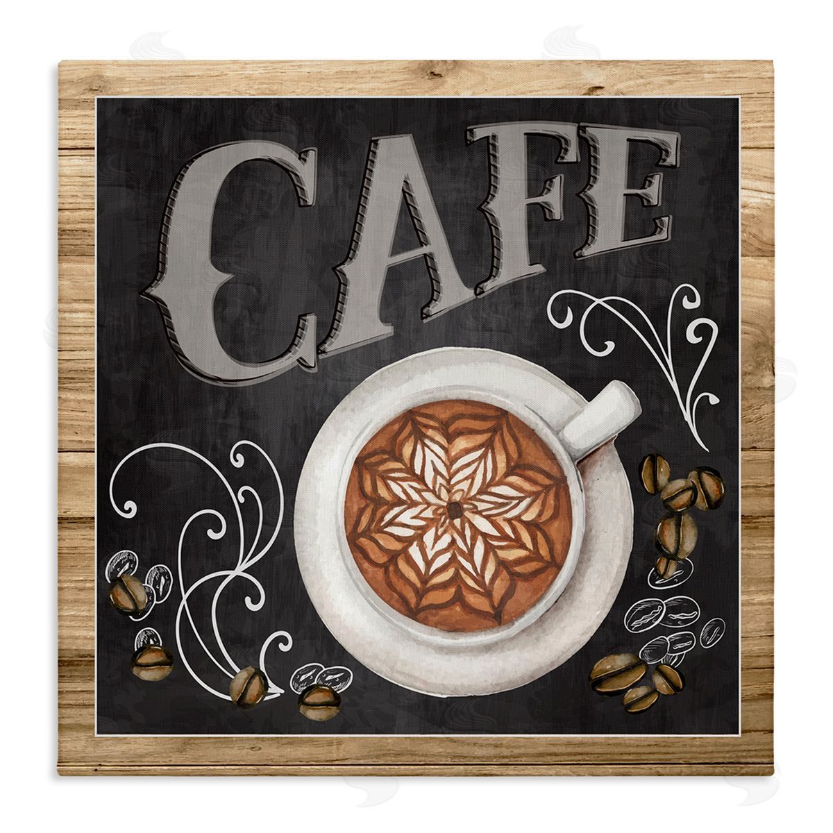 Chalkboard Style Cafe Sign Canvas Wall Art, Home Decor by ND Art