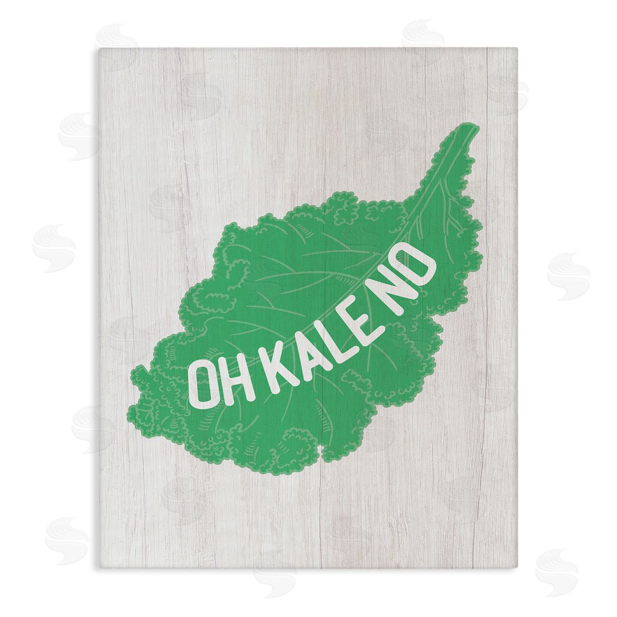 Stupell Studio Oh Kale No Clever Rustic Illustration Typography  Stretched Canvas Wall Art Print