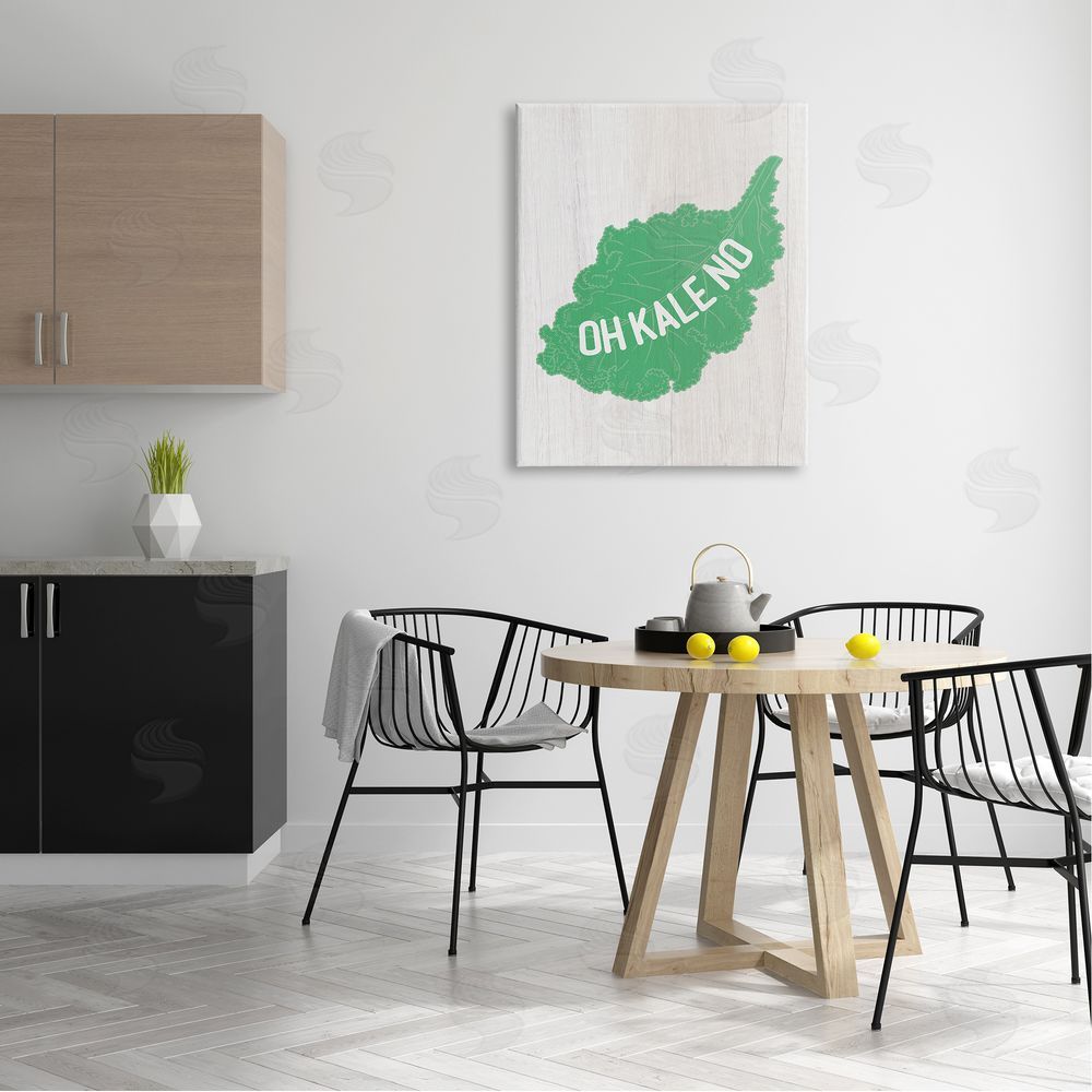 Stupell Studio Oh Kale No Clever Rustic Illustration Typography  Canvas Wall Art Print in Room