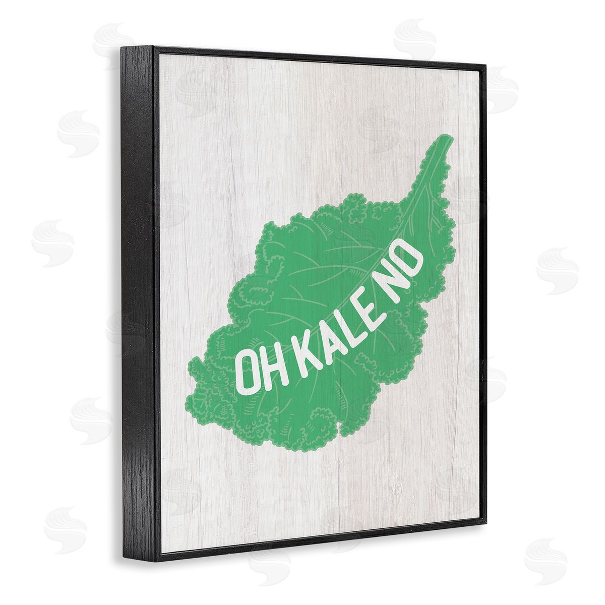 Stupell Studio Oh Kale No Clever Rustic Illustration Typography  Black Framed Giclee Wall Art Print