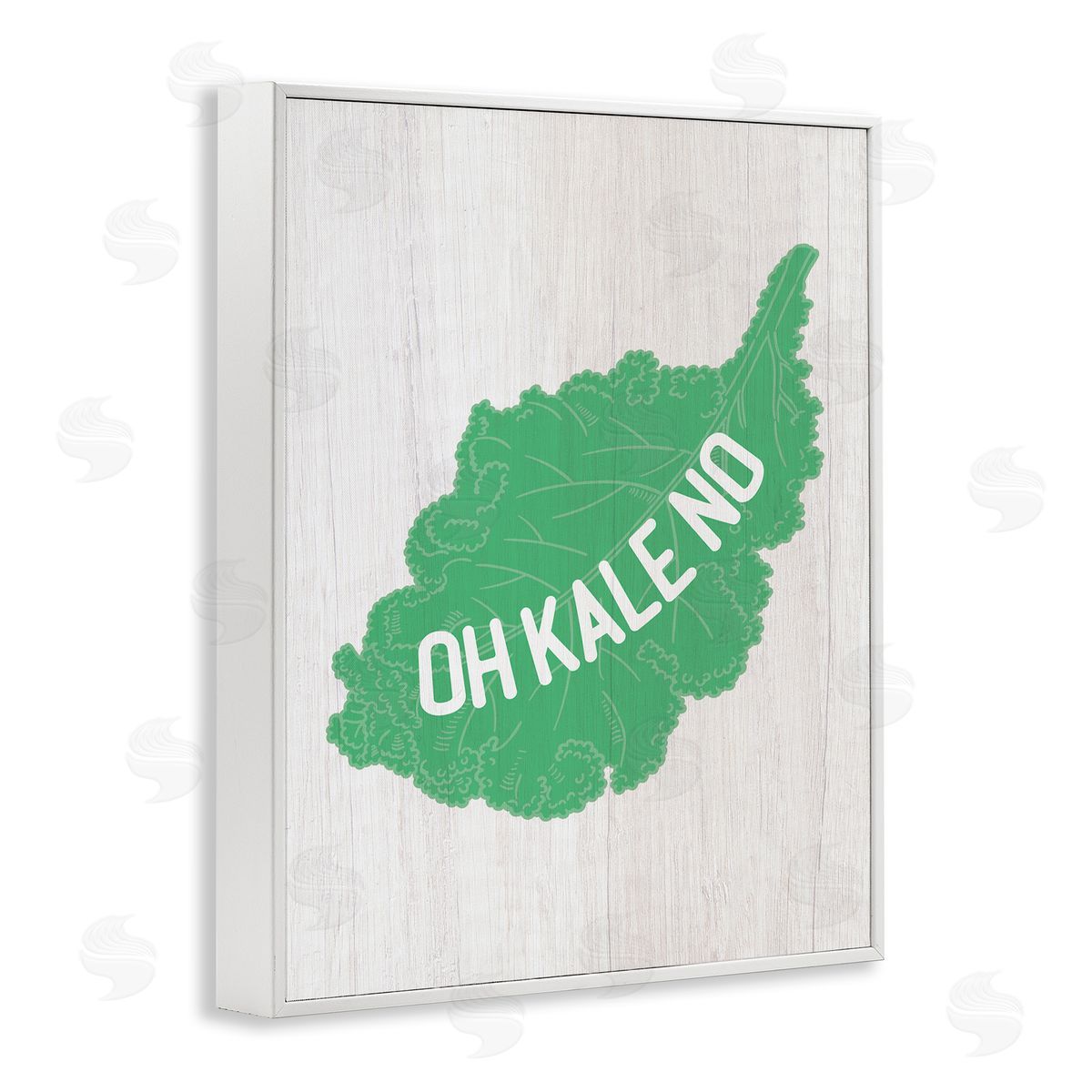 Stupell Studio Oh Kale No Clever Rustic Illustration Typography  White Framed Giclee Wall Art Print