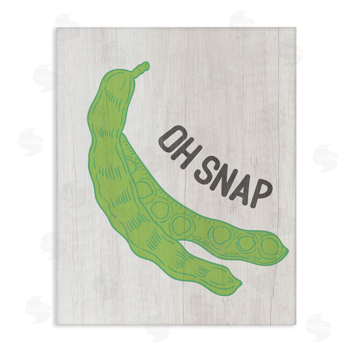 Stupell Studio Oh Snap Quirky Text Typography Peas Illustration  Stretched Canvas Wall Art Print