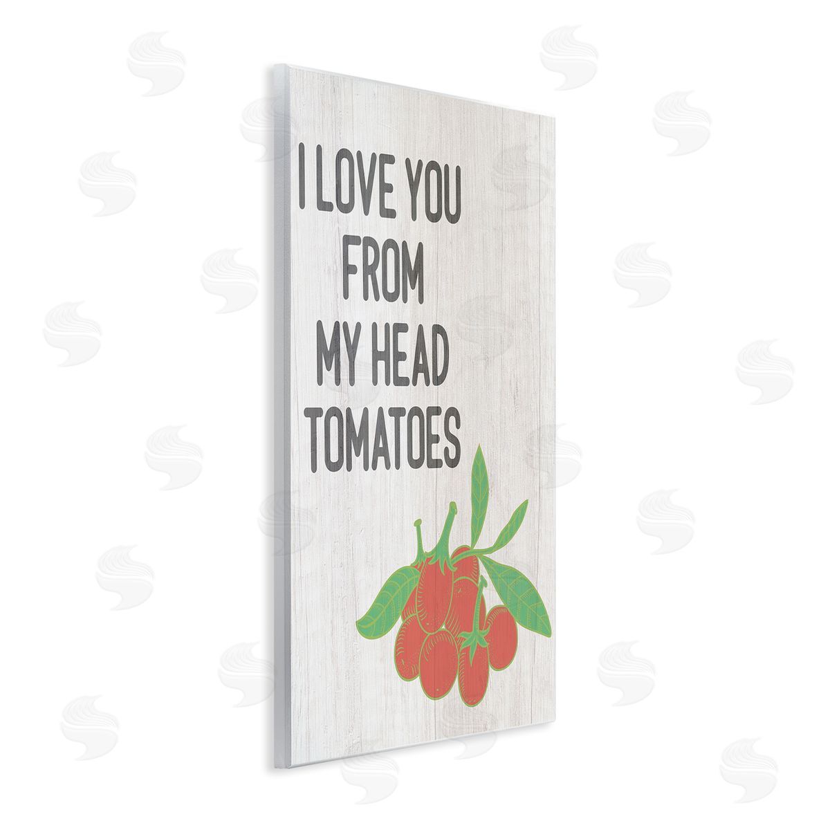 Stupell Studio Clever Love You Tomatoes Farm Sign Grain Pattern  Wall Plaque Art Print