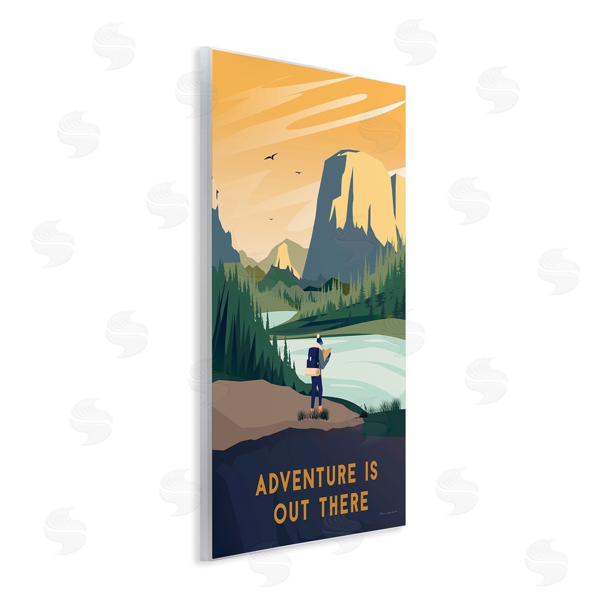 Omar Escalante Adventure Quote Mountain Canyon Hiking Person Illustration  Wall Plaque Art Print
